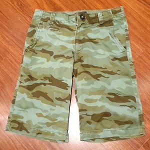Cherokee Boys Green Fatigue Adjustable Waistline Shorts - Size 14